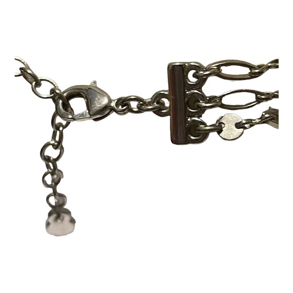 Baublebar three strand Silver Disc & Link Necklace. - Picture 7 of 12